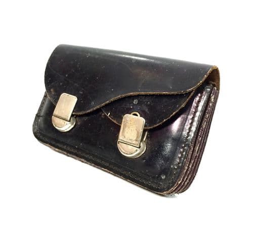 Edwardian Leather Wallet / Purse with Interior Stamp Holder / Antique Fashion